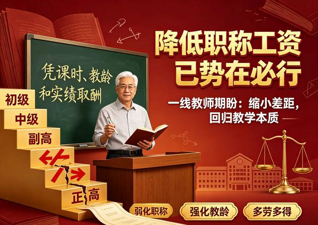 降低职称工资已势在必行，特别是全体教师对正高职称意见非常大！